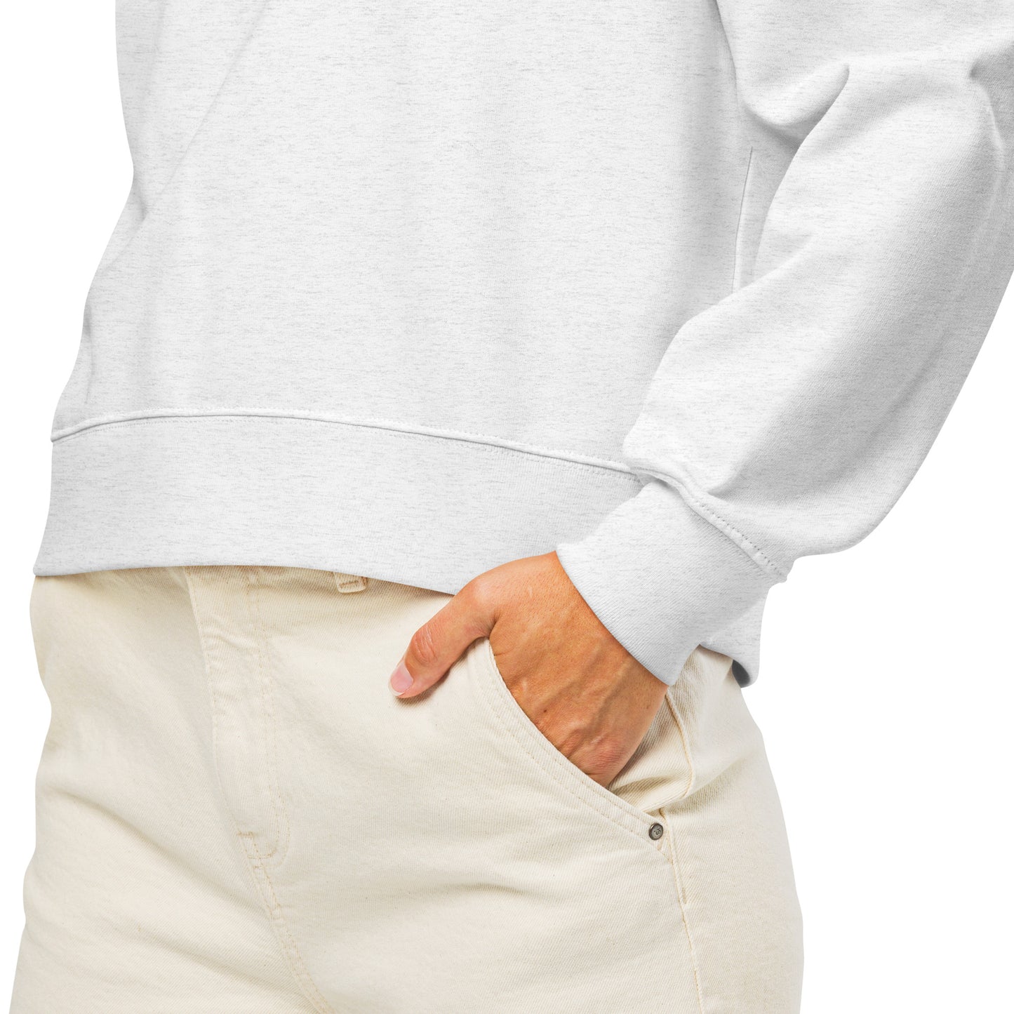 An outdoor lifestyle shot showing a patriotic mother relaxing comfortably in her backyard wearing the apparel.