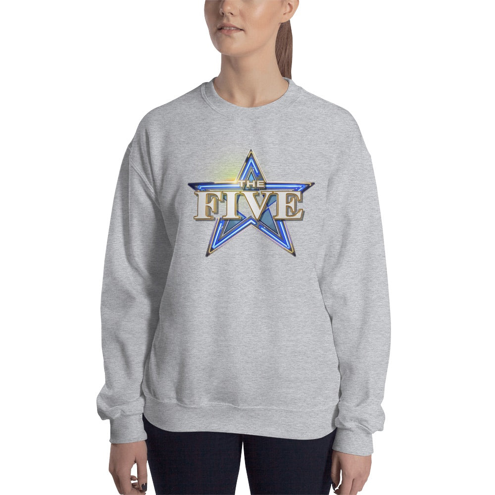 A clean product studio shot of the back of the unisex crewneck sweatshirt highlighting its classic fit.