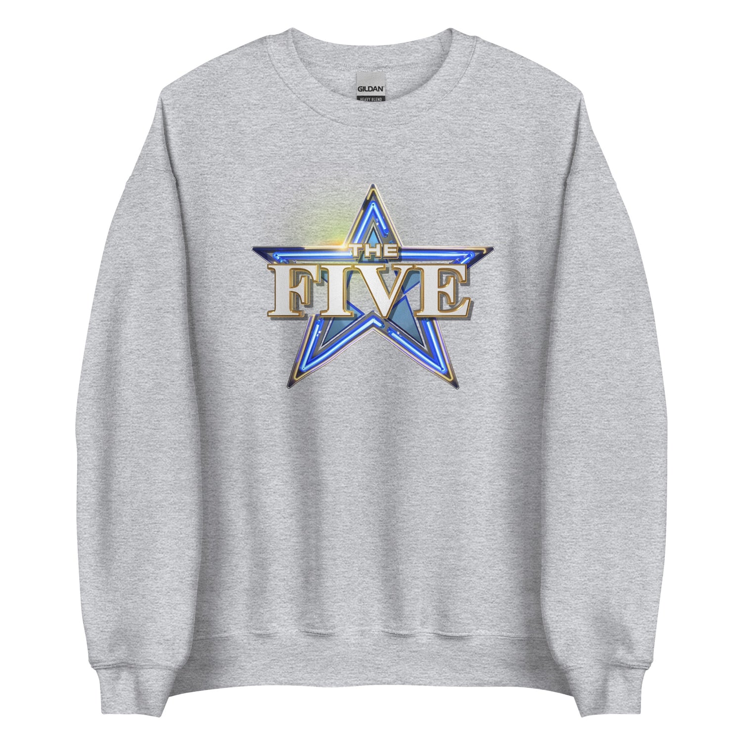 An outdoor lifestyle shot featuring the FOX News sweatshirt draped over a chair on a bright morning patio.