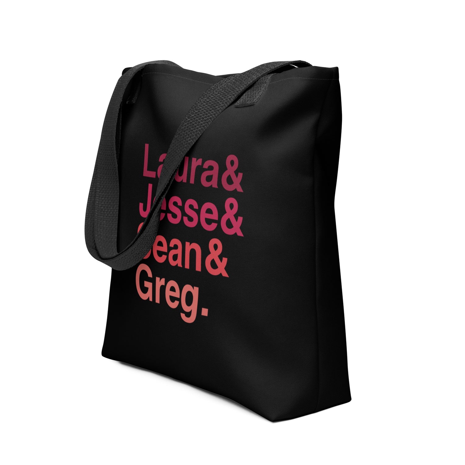 A detailed product shot of the durable 15x15 inch canvas construction and reinforced stitching of the FOX News tote bag.