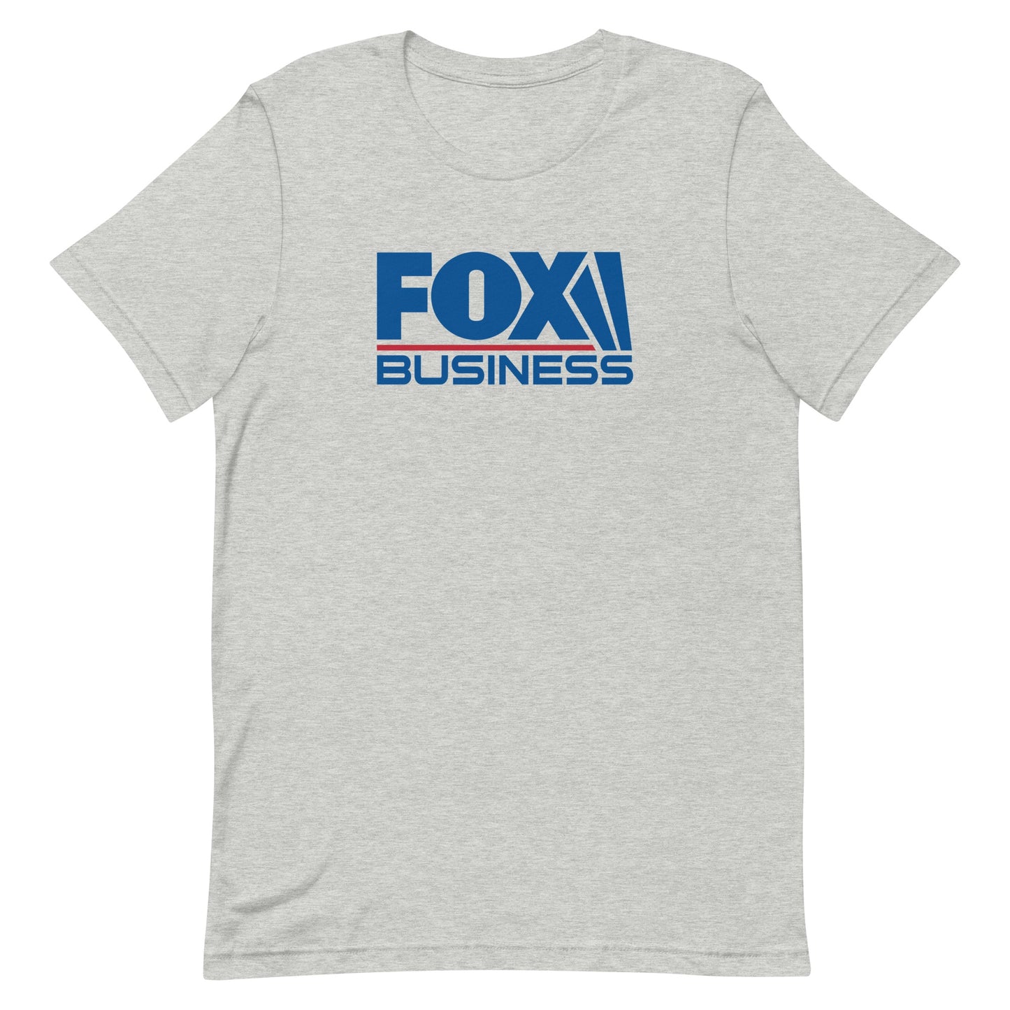 An everyday American patriot wearing a FOX Business logo shirt while relaxing in a suburban backyard setting.