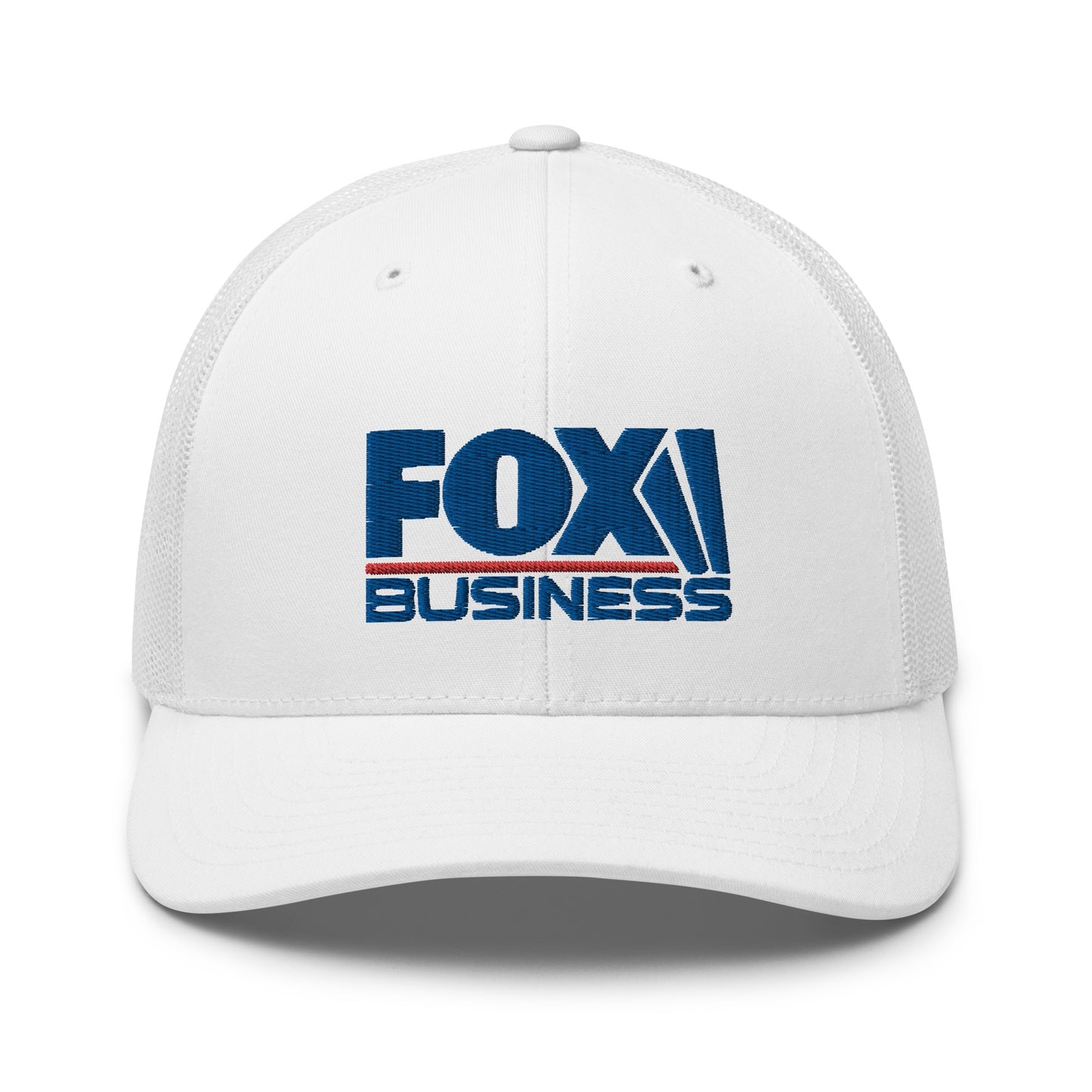 Side view showing the structured mid-profile crown and curved visor of the official FOX Business hat.