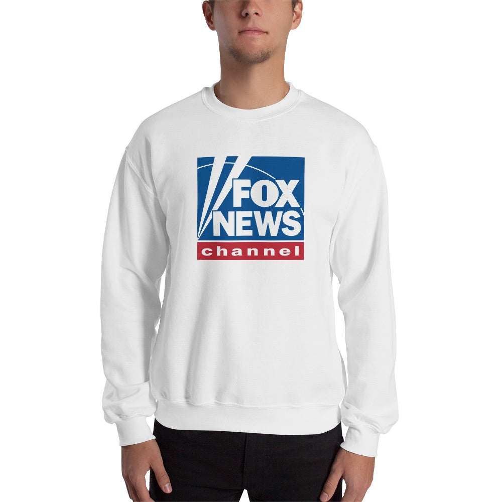 A patriot standing tall in a suburban setting wearing the official FOX News logo gear.