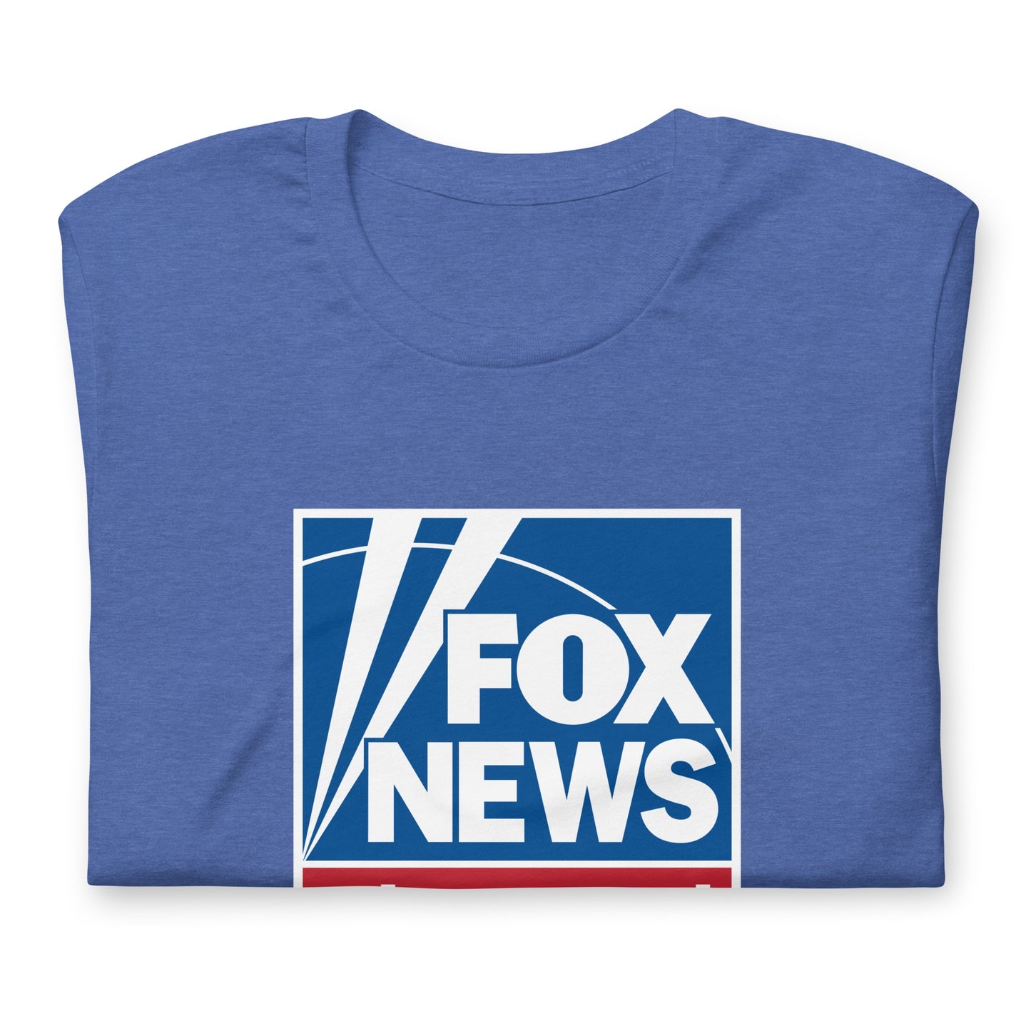 Detailed texture shot of the soft cotton-blend fabric on the FOX News Logo T-Shirt.