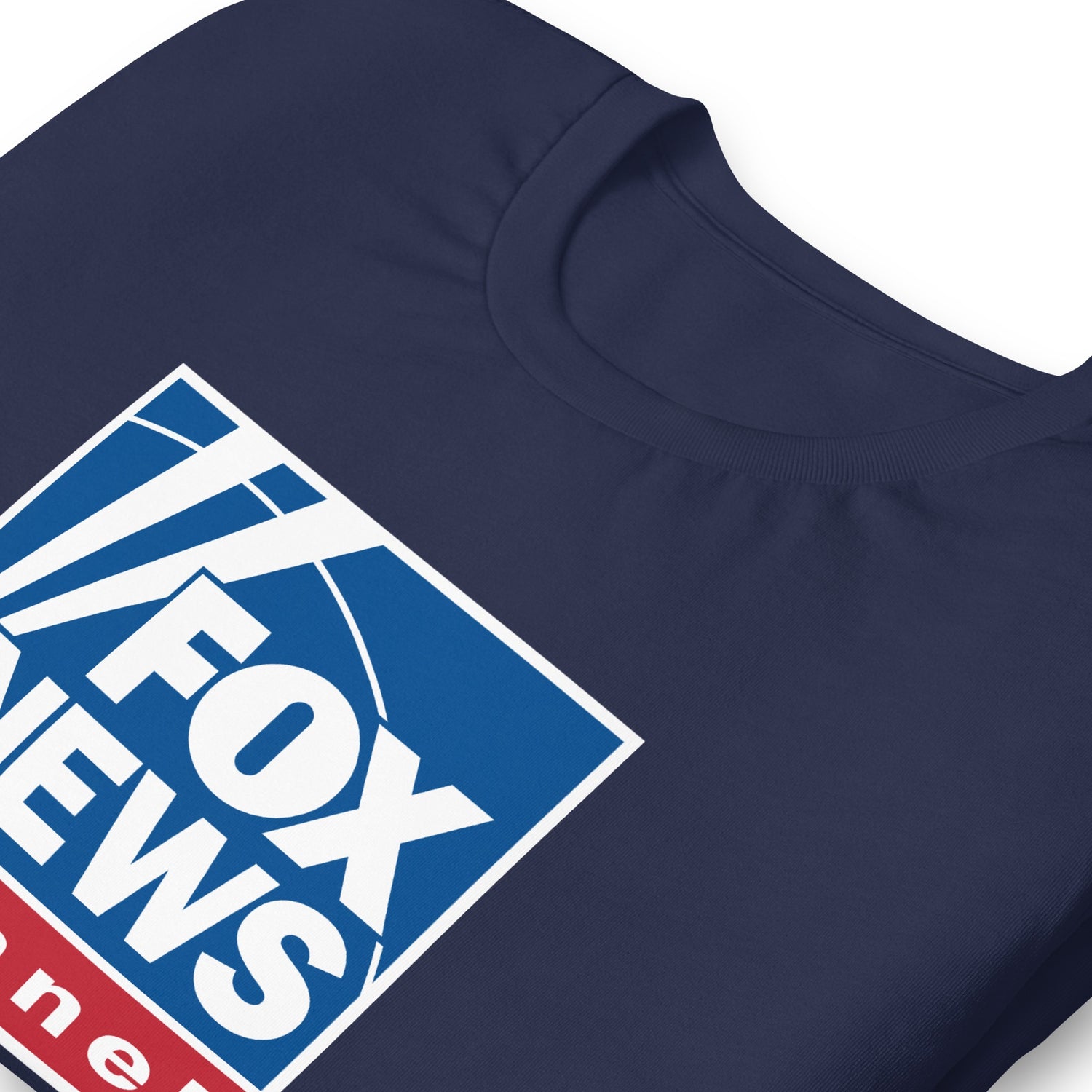 Full front view of the unisex FOX News Logo T-Shirt in Athletic Heather showing the centered logo.