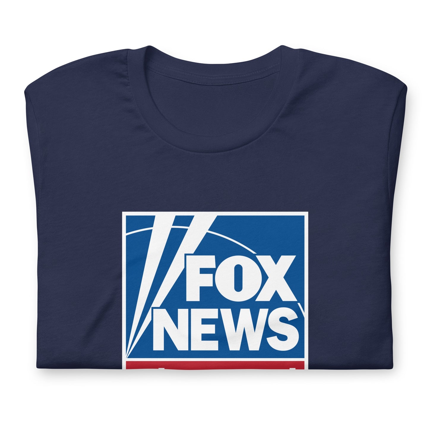 The FOX News Logo T-Shirt folded neatly next to a cup of coffee in a bright morning setting.
