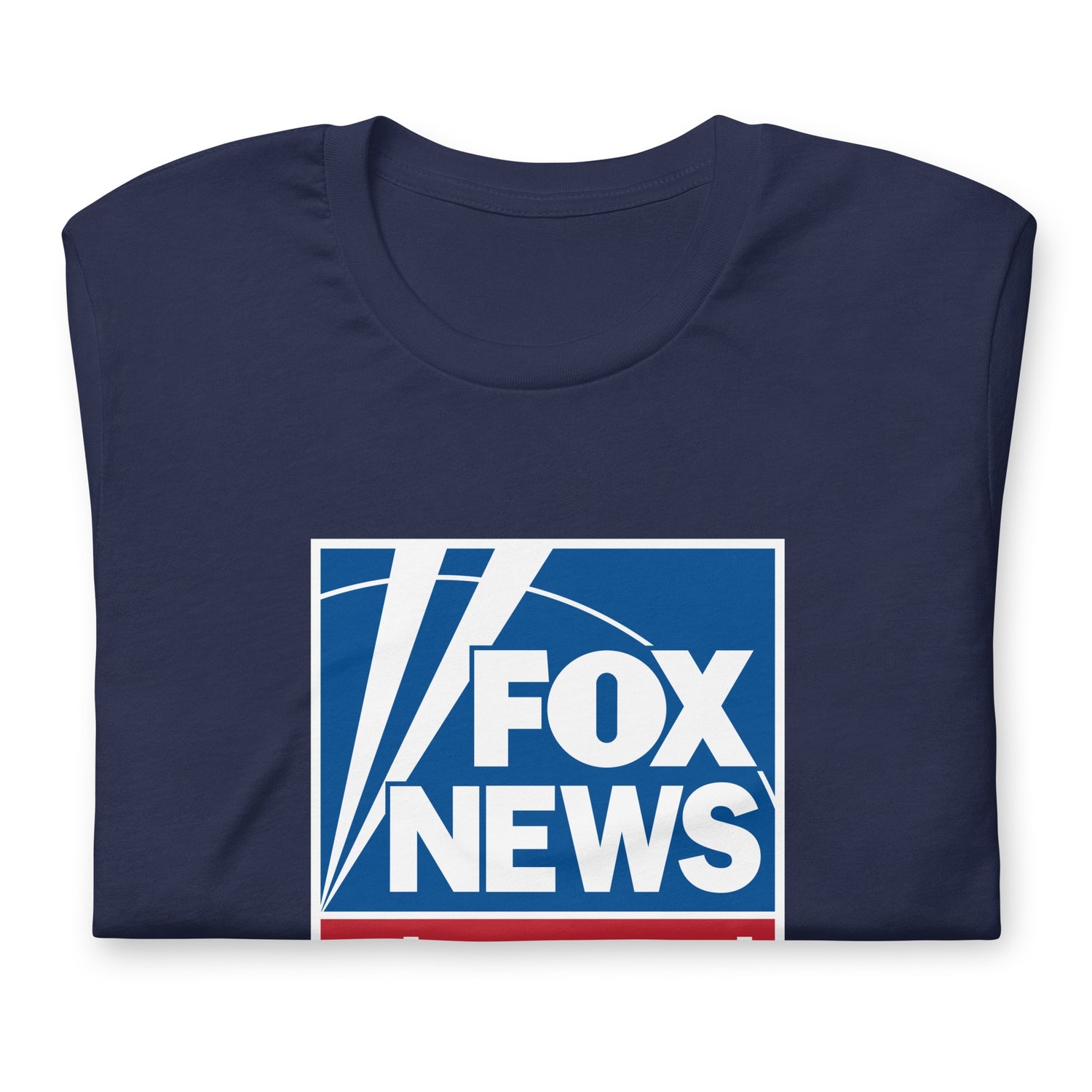 The FOX News Logo T-Shirt folded neatly next to a cup of coffee in a bright morning setting.