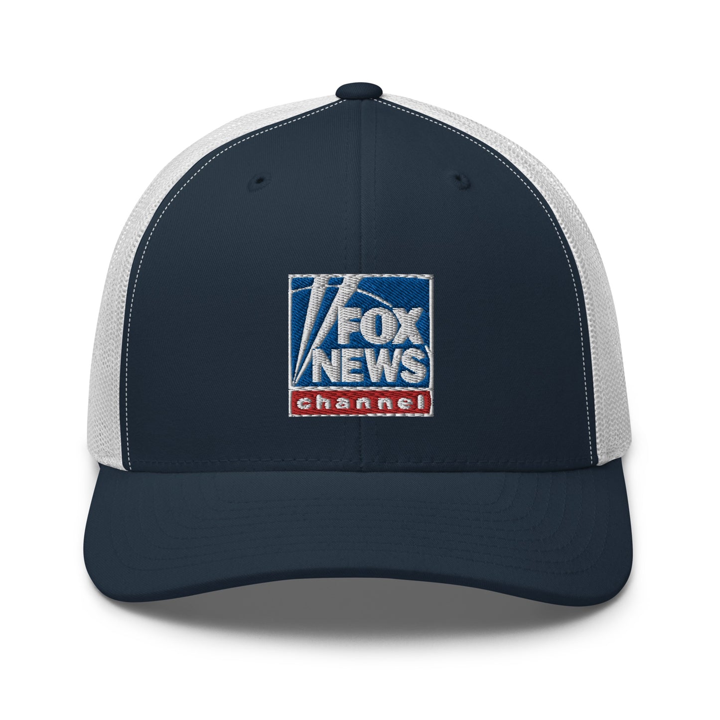Side profile view of the breathable mesh backing and adjustable snapback closure on the retro trucker hat.