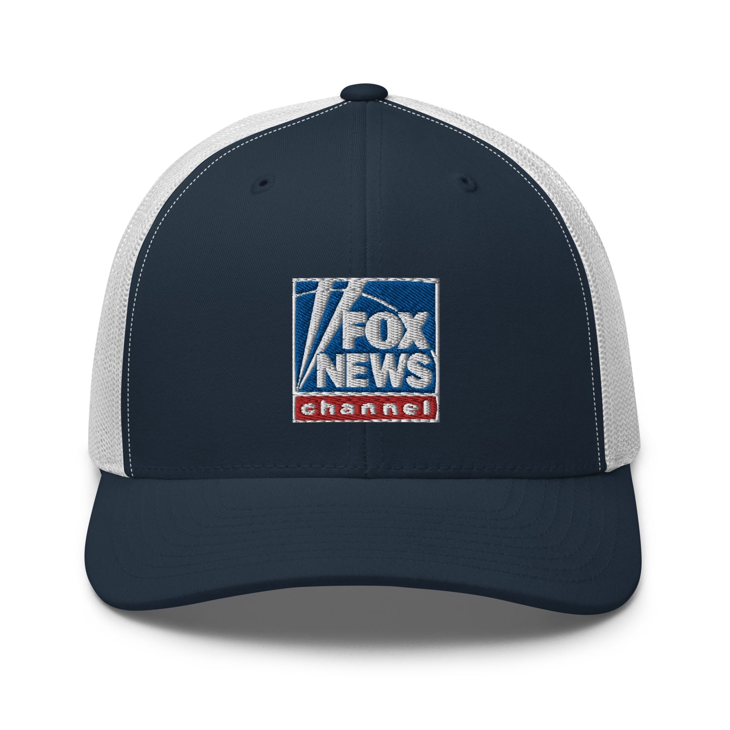 Side profile view of the breathable mesh backing and adjustable snapback closure on the retro trucker hat.