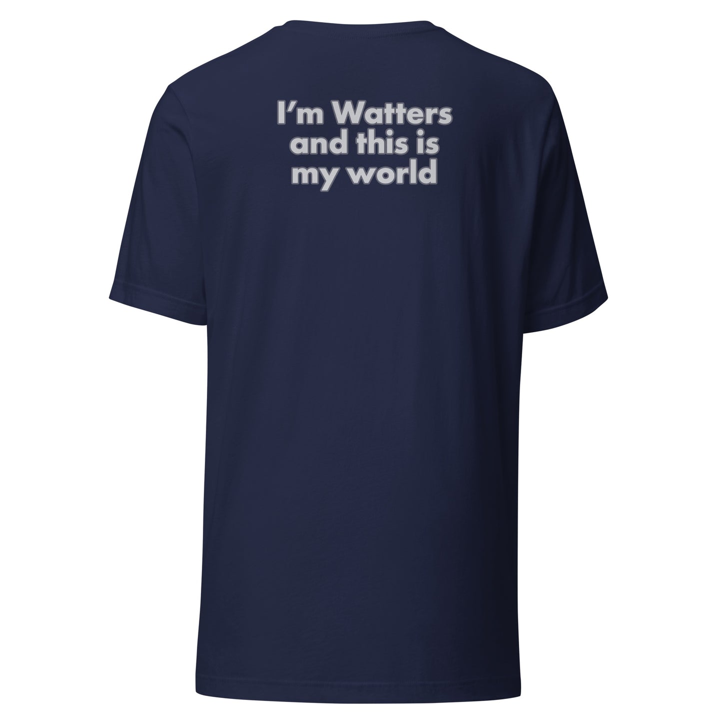 The Jesse Watters Primetime Logo T-Shirt in Dark Grey Heather highlighting the high-quality stitching and fabric texture.