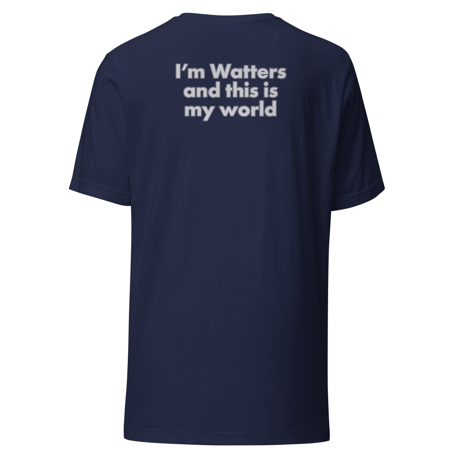 The Jesse Watters Primetime Logo T-Shirt in Dark Grey Heather highlighting the high-quality stitching and fabric texture.