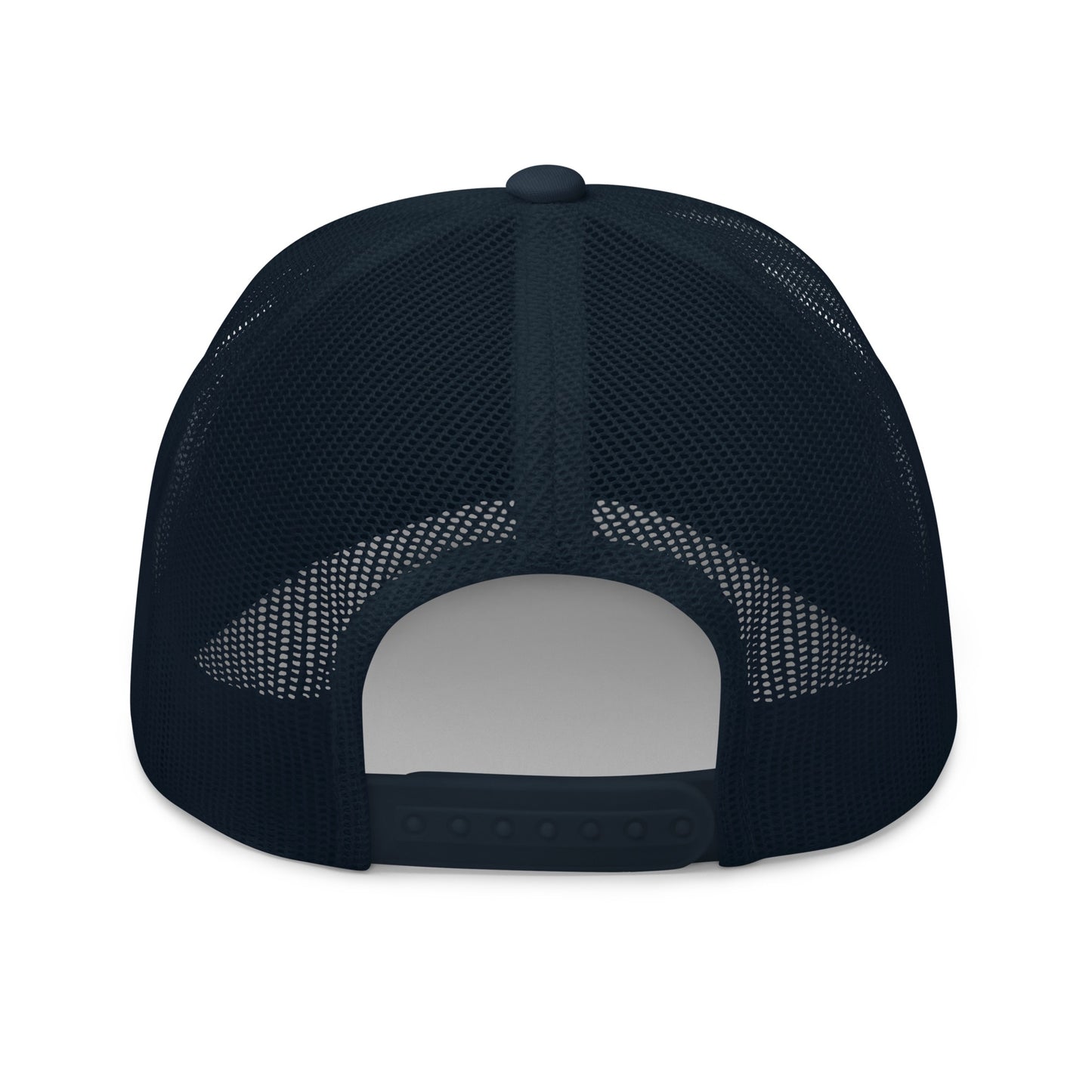 Three-quarter angle showcasing the classic black and navy colorways of the FOX News trucker hat collection.