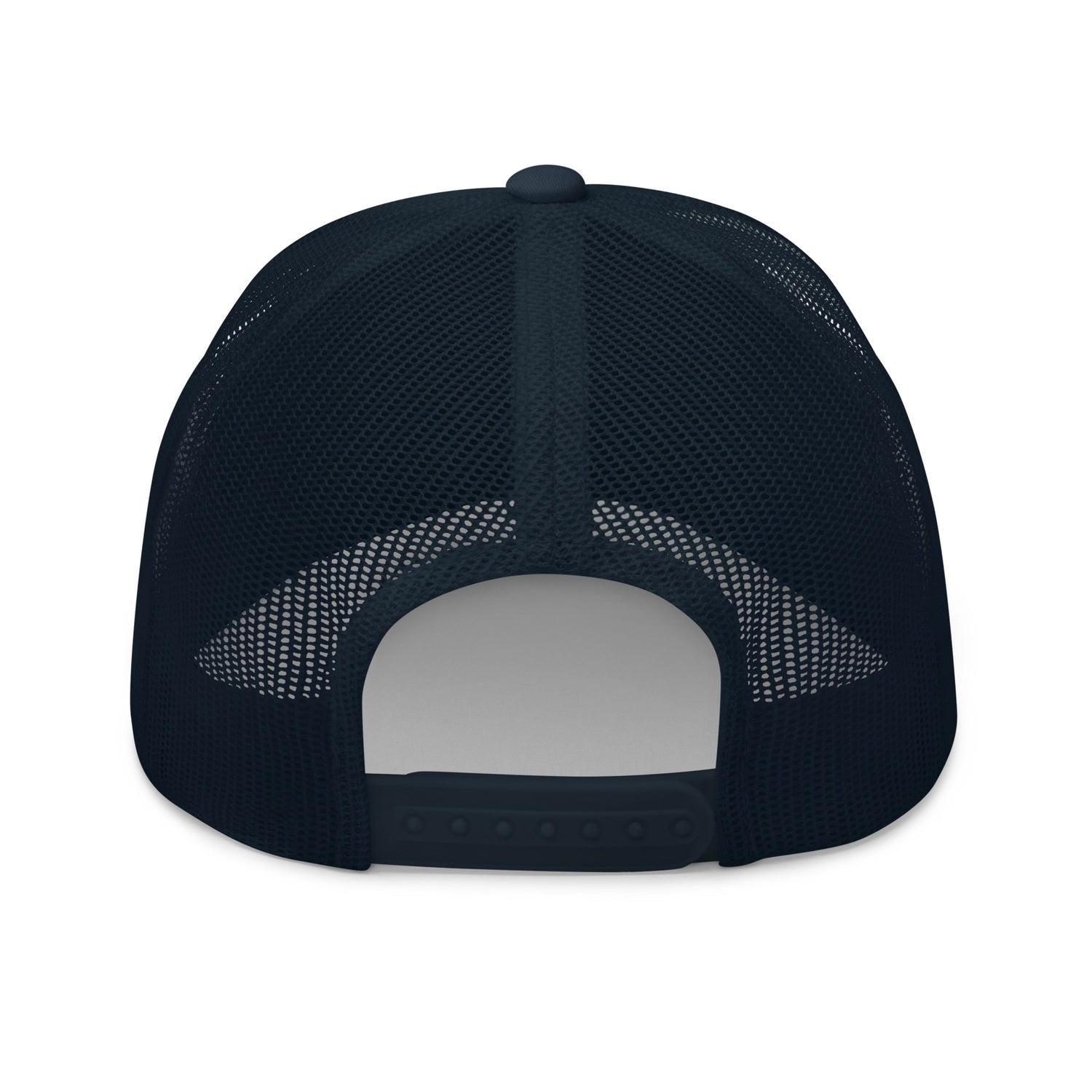 Three-quarter angle showcasing the classic black and navy colorways of the FOX News trucker hat collection.