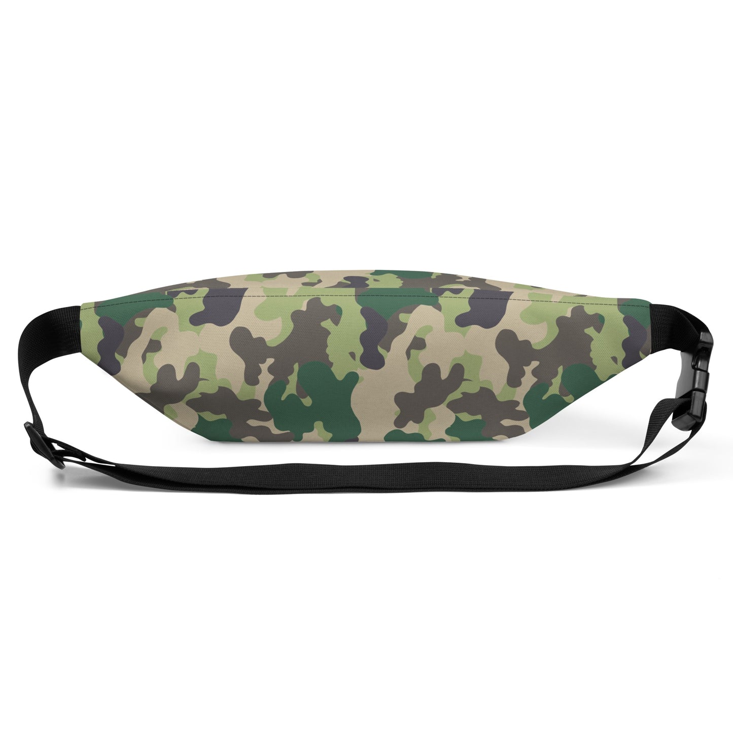 An outdoor lifestyle setting on a bright American afternoon, showcasing the belt bag in a natural, active environment.