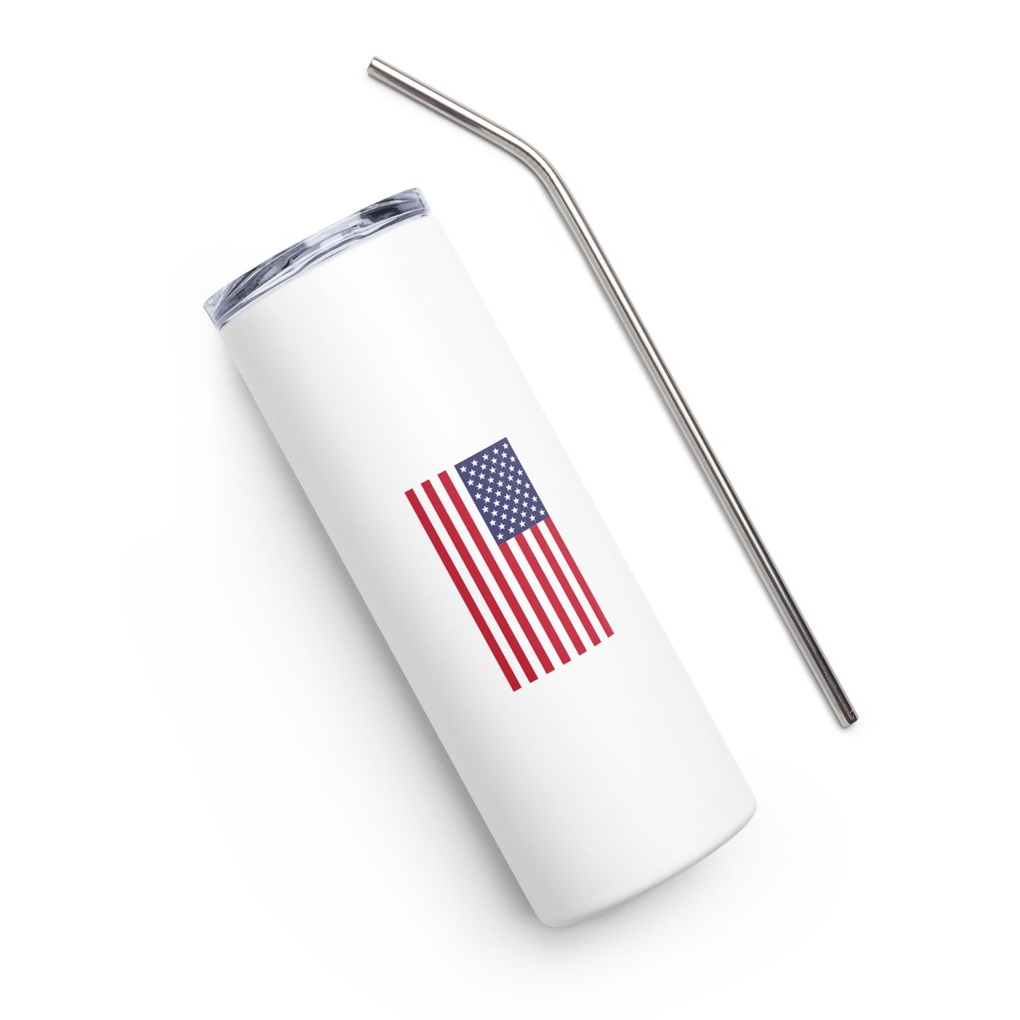 Close-up of the One Nation branding on the official skinny tumbler, highlighting the crisp graphic and high-quality finish from the FOX News Shop.