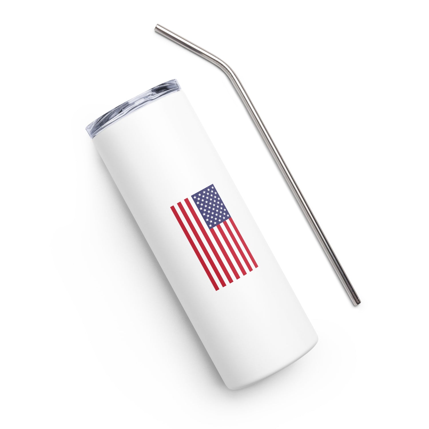 Close-up of the One Nation branding on the official skinny tumbler, highlighting the crisp graphic and high-quality finish from the FOX News Shop.