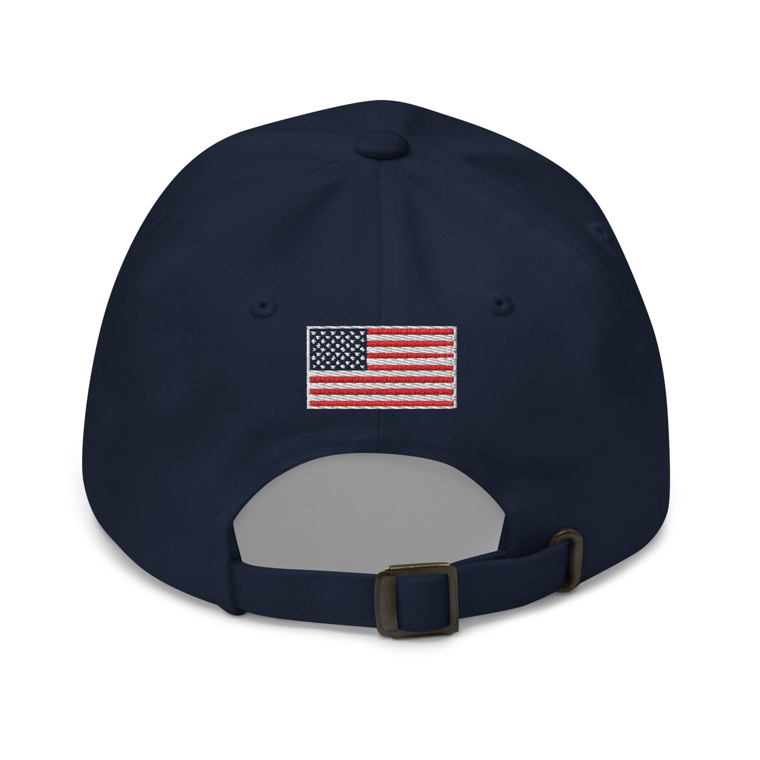 A product detail shot showcasing the curved brim and comfortable fabric finish of the embroidered dad hat.