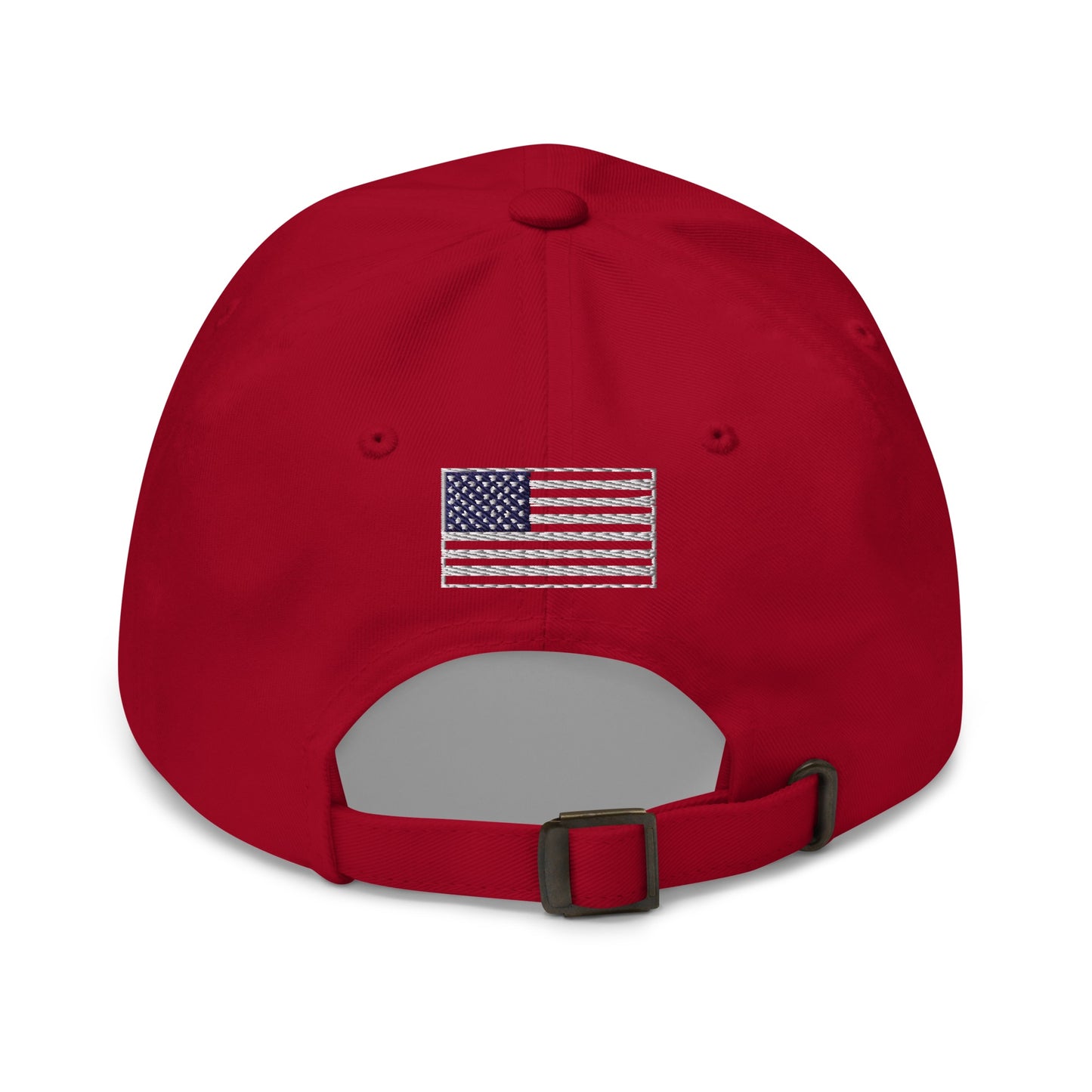 A close-up view of the One Nation embroidery on the FOX News dad hat, showing the precise thread work and craftsmanship.